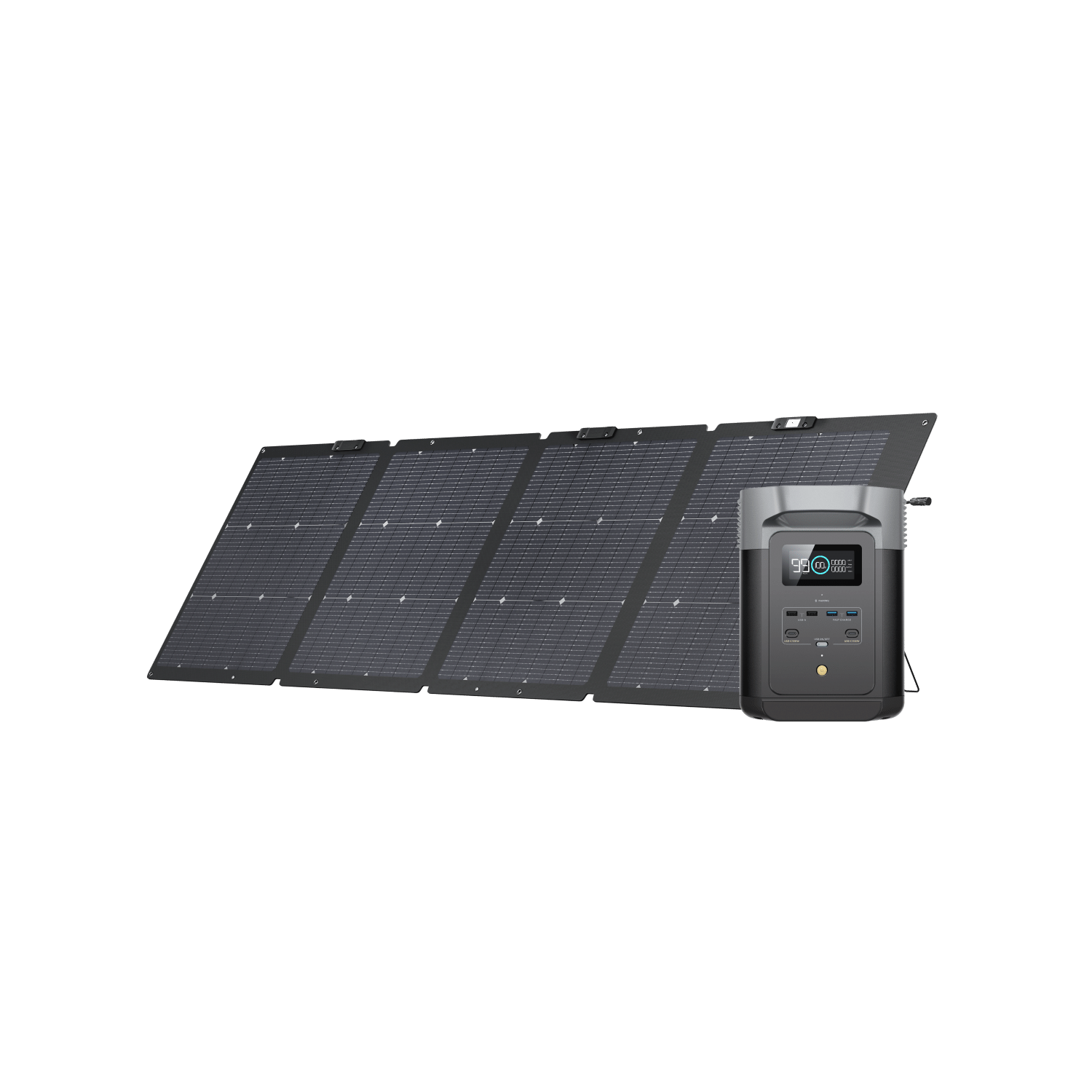 EcoFlow Delta 2 portable power station with portable solar panel product photo