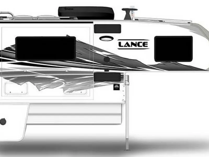 Lance 865 hard-side slide-in truck camper on a three-quarter-ton pickup