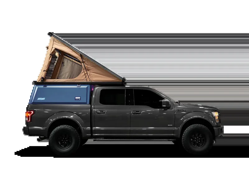 Super Pacific X1 aluminum pop-up truck-bed shell with tent